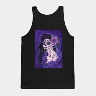 Day of the dead purple Daisy By Renee Lavoie Tank Top